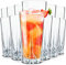 Ensemble de 12 verres à cocktail de 330 ml, verres à boire lavables au lave-vaisselle, verres cannelés pour cocktails, eau, jus de fruits, mojito, verres à long drink
