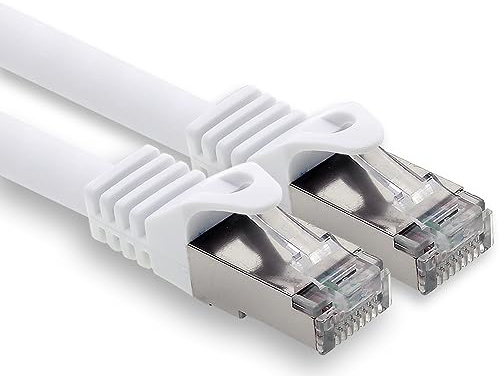 freiwerk 10m - white - 1 piece CAT.7 network cable Lan Ethernet patch cable S-FTP LSZH PIMF 10GB s RJ45 plug Cat6a