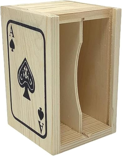 Scatola per carte da gioco in legno cofanetto per riporre 2 mazzi di carte francesi napoletane scala 40 burraco poker