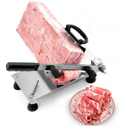 Fleischschneider für den privaten oder gewerblichen Gebrauch, manuelle Schneidemaschine für gefrorenes Fleisch, kleine Edelstahl-Rindfleisch-/Hammelrollenschneider, Fleischrasierma