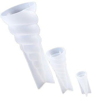 NUOBESTY 3pièces Moule Silicone Époxy Corne De Licorne Flexible pour Décoration DIY Anniversaire Fille