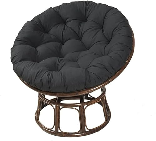 YeGang Papasan Coussins de Chaise Ronds, Doux Épais Coussin Fauteuil Papasan Coussin Fauteuil Rotin pour Jardin ExtéRieur, Balcon Et Salon (80x80CM,Le Noir)