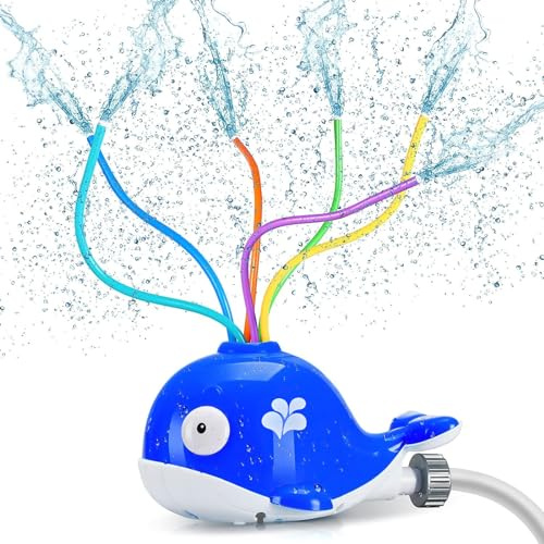 WEDNOK Wal Wassersprinkler für Kinder Garten Wasserspielzeug Outdoor Rasen Wasser Spielzeug Sommer Rasensprenger Wasserspiele Draußen Gartenspielzeug für ab 3 Jahre Jungen und Mädchen
