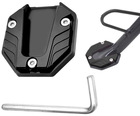 QEQSHQO Motorrad Ständer Fuß Seitenverlängerung Pad Motorrad Seitenständer Unterstützung Stützplatte Vergrößern Ständer Seite Stehen Vergrößern Ständer Verlängerung Pad Aluminium
