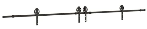vidaXL Schiebetürbeschlag-Set 366 cm Stahl Schwarz