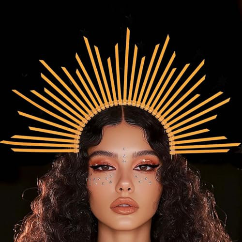 Reaky Serre-tête Halo Couronne dorée pour femme - Accessoire de cheveux pour carnaval