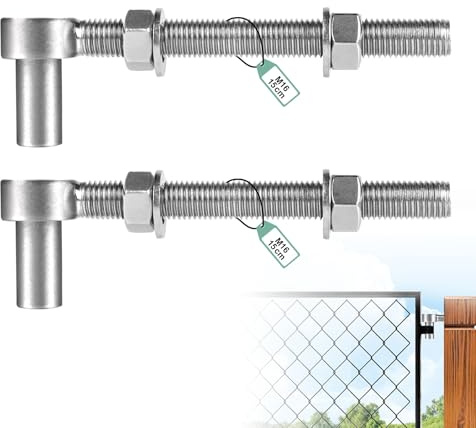 SUPAWAY 2x Torscharnier M15×150 mm Gartentor Scharnier Schwerlast Torband | Verstellbar Weidetorscharniere 304 Edelstahl Gartentorscharniere für Bauernhof Tor, Gartentor, Zauntor, Holzzaun, Einfahrt