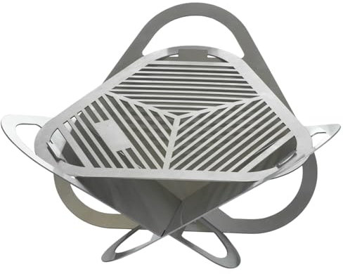 Brasero mobile en acier inoxydable - 44 x 42 cm - Pour barbecue de camp - Pliable - Pour terrasse et jardin