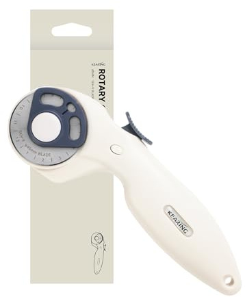 KEARING 45mm Rollschneider mit SKH‑9 Klinge – Stoffschneider mit Ergonomischem für Stoff, Leder, Basteln, Nähen, Quilten, Stoff Rollschneider