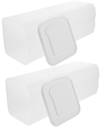 GRIRIW Boîte à Pain de Mie 2 Pièces en Plastique Blanc, Distributeur