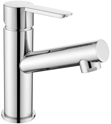 Tondiy Rubinetto Lavabo per Bagno, Angolo di Uscita Dell'acqua Umanizzato, Miscelatore Monocomando per Lavandino ad Angolo, Rubinetti in Acciaio Inox 304, Aeratore Rimovibile, Cromo