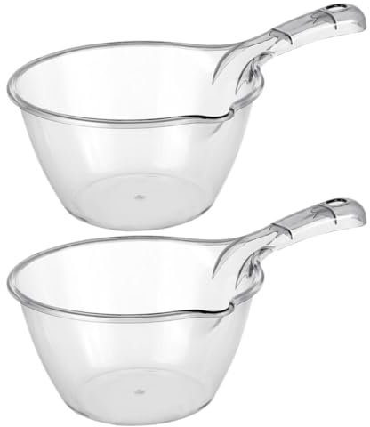 Alipis 2pezzi Mestolo Per Da Cucina e Vasca Da Bagno Plastica Riutilizzabile Per Annaffiare Piante e Fiori Cucchiaio Spesso Bagno