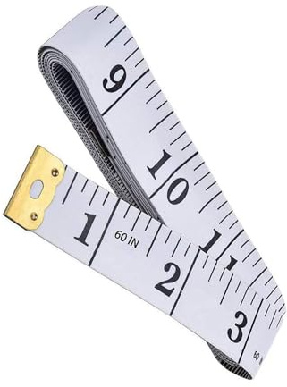 Measuring Tape for Body Measurements, Soft Tape Measure Double Scale, Has 150 Centimetre Scale on Reverse and Front 60 Inch（White）