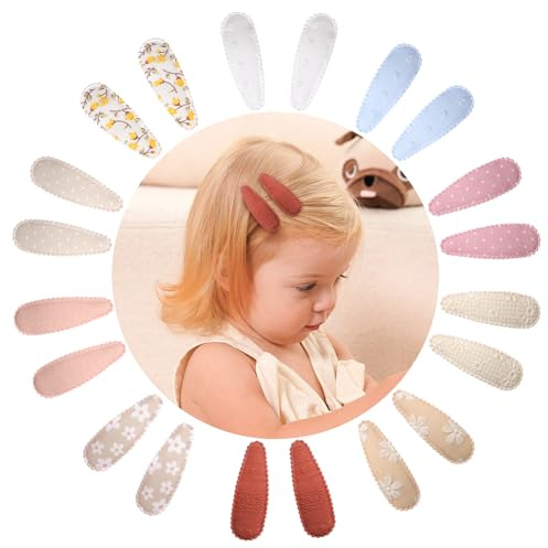 20pcs 2,2 Zoll Baby Mädchen Haarschleifen Blumen Druck Baby Mädchen Haar Bügen Clips Rutschfeste verpackte Snap Blumenclips für Haar Barretten Haarzubehör für Baby Kleinkind Mädchen Kinder