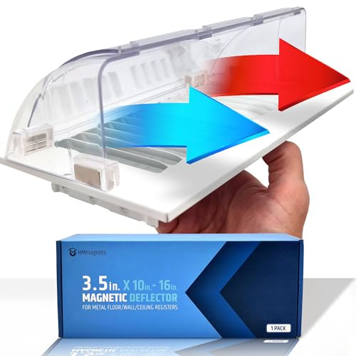 Powerful Magnetic Vent Air & Heat Deflector (1 Pack) for Ceiling, Floor and Wall - Will Never Fall Off - Adjustable from 9.2” to 16” - Super Strong Neodymium Magnets (Upgraded Design) | Patent Pending