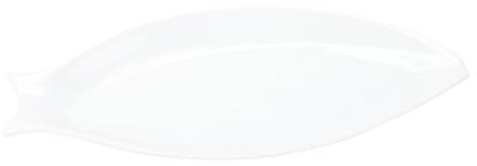 Warmhm Fish-Shaped Food Plate Steamed Fish Plate for Kitchen Tableware Supplies White Serving Dish for Party Snack Tray