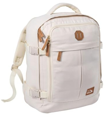 Cabin Max kabinväskor för Ryanair undersäte-handbagage – reseryggsäck – handbagage – undersätesresväska med kompressionsremmar, Elfenben, 40x30x15cm Expandable, Kabinväska