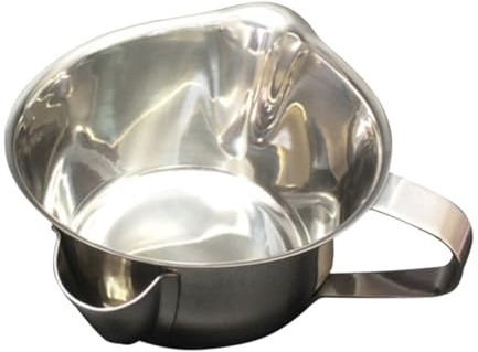 EXQUIMEUBLE Séparateur de Graisse Acier Inoxydable avec Poignée Bol Filtrant Multifonction pour Huile et Sauce Séparateur Huile Cuisine Résistant Rouille pour et Condiments