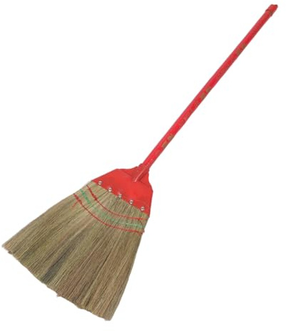Warmhm Handwoven Miscanthus Broom for Soft Sweeping Floors Outdoor Courtyard Cleaning Natural Vietnamese Straw Broom for Kitchen and Garage Use