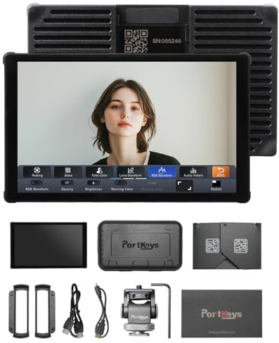 Portkeys PT5 III - Monitor de cámara de 5.4 pulgadas, 800 nits, monitor de campo con puerto USB 3.0 tipo C compatible con forma de onda, histograma, pico, color falso y función LUT 3D para cámara