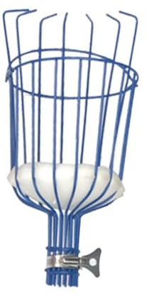 YEJBBUC Fruit Picker Basket Practical Fruit Grabber Reach Tool for Limes Lemon Plums Blue 33.5x14.5cm