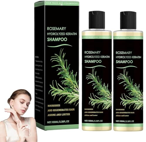 Furzero Organic Rosemary Hair Growth Shampoo,New 2026 Rosemary Hydrolyzed Keratin Shampoo - Volumizing for Thinning Hair & Hair Loss,Nourishes and repairs hair strands,Unisex Formula (2bottle)
