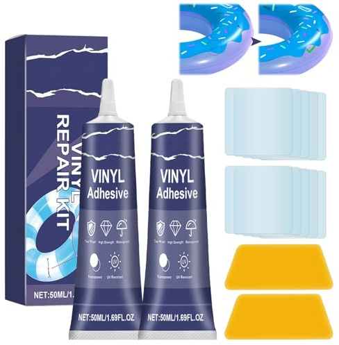 14Pcs Unterwasserkleber Pool Flicken Unterwasser Pool Flickzeug Luftmatratze Reparaturset Luftmatratze Schlauchboot Flickzeug Schlauchboot Reparaturset Poolfolie Poolkleberset Unterwasser(100 ML)