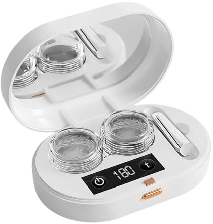Contact Lens Travel Kit - Ultrasonic Cleaning Machine | Contact Lens Cleaner | Portable Automatic Len Cleanings Device | Type-C Rechargeable, Deep Cleaning For Hard Lenses