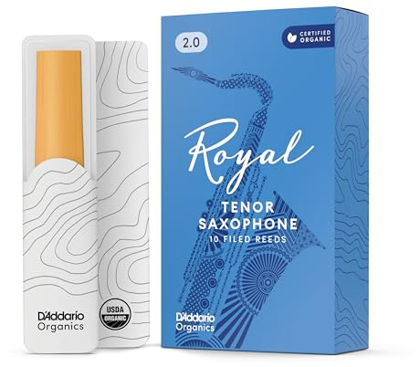 D'Addario Royal Tenorsaxophon Blätter Stärke 2, 10er-Pack | Royal Tenorsaxophonblätter bieten starke Rückenstruktur, gleichmäßige Ansprache, warmen Klang und Vielseitigkeit für Jazz un.