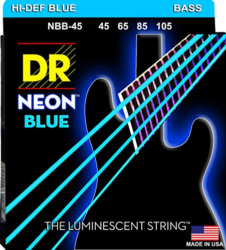 DR Strings HI-DEF NEON™ - BLUE COLOR Bass Saiten: Medium 45-105