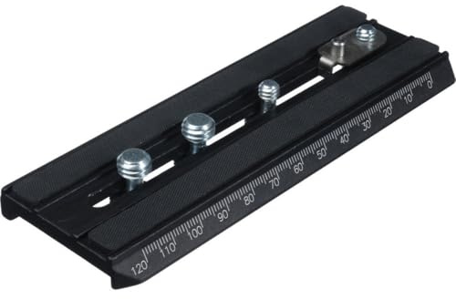 Manfrotto 501PLONG Piastra per Testa Serie 501, con Attacco Rapido, 1/4-3/8, 14 cm, in Alluminio, Nero