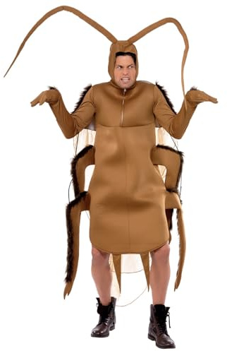 Smiffys Kakerlake Kostüm, Braun, Bodysuit mit Ärmeln Halloween