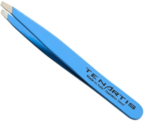 Pinza Depilar Sesgada Inox Azul - Tenartis Made in Italy