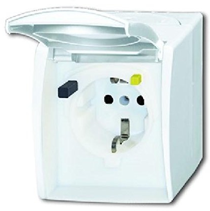 Busch-Jaeger FI-SCHUKOMAT Einsatz 3120 EWB-53 grau AP IP44 ocean (IP44) Steckdose 4011395210222