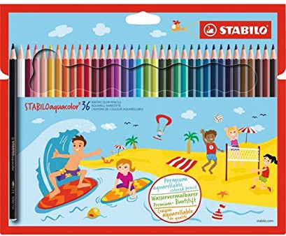 STABILO Etui 36 Buntstifte Aquacolor
