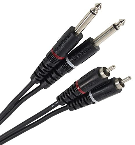 Plugger Câble Bretelle RCA mâle/Jack mâle mono 1,50 m Noir