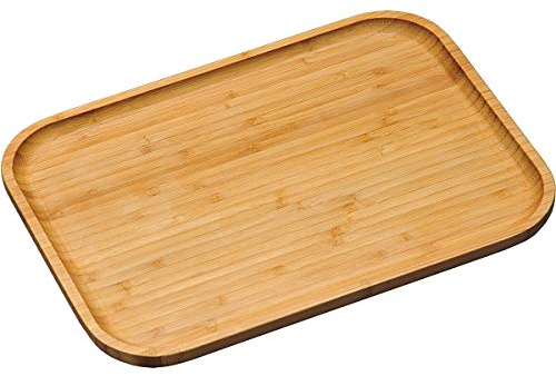 KESPER Servierbrett aus Bambus mit hochgezogenem Rand/Vesperbrett/Brotzeitbrett