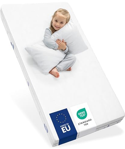 Sweety Fox Baby Matratze 60 x 120 cm Oeko-TEX, EN 16890+A1 und Made in EU Zertifiziert - Höhe 11cm - Kindermatratze Wendbar mit Sommer und Winterseite