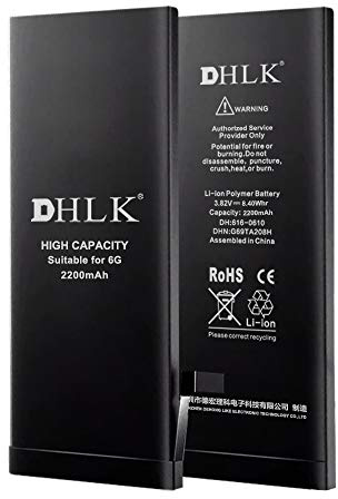 DHLK® Akku Batterie Ersatz mit höher Kapazität kompatibel mit iPhone 6 - Optimale Leistung, verlängerte Lebensdauer/Kapazität 2220 mAh [2 Jahre Garantie]