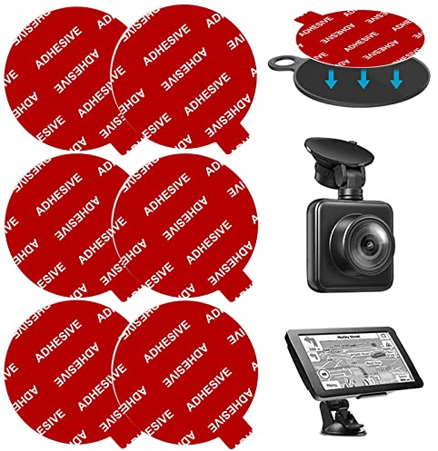 AZXYI Sticky Adhesive Replacement for Windshield Camera Holder, 6pcs 2.76(70mm) VHB Circle Double-Sided Adhesive Tapes for Dashboard Suction Cup Mount, Mounting Disk Pads, Dash Cam/GPS/Sucker Holder