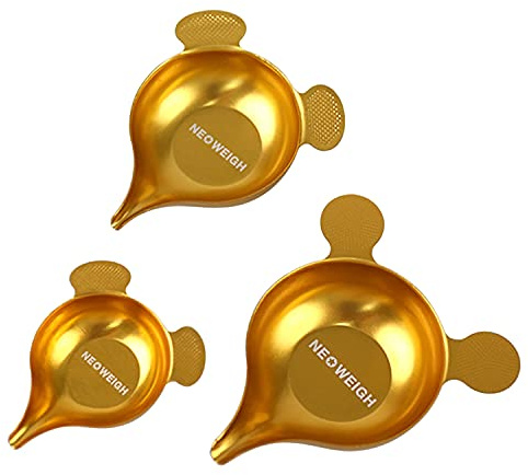 Powder Weighing Dishes, pan Scale Pan, Narrow Spout, Aluminum Measuring Tray, Powder Dispenser, Metal Weigh Boats (Pack of 3)