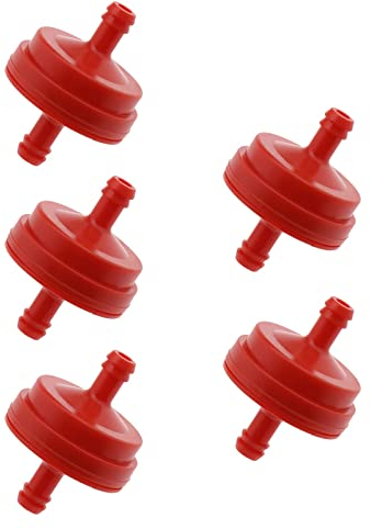 ECSiNG 5 Pezzi Di Ricambio Per Filtro Carburante In Linea Compatibile Con Briggs & Stratton 298090 394358 1/4 Tubo Carburante 150 Micron Parti Per Tosaerba AM107314 5018