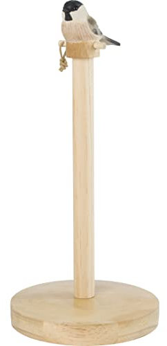 Wildlife Garden WG5002 Haushaltsrollenhalter Sumpfmeise - Handgeschnitzt aus Lindenholz