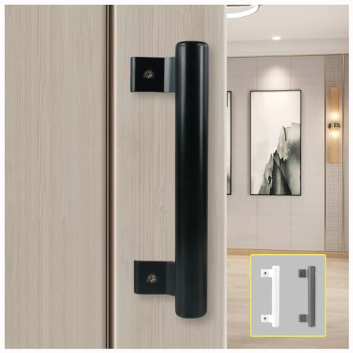 KAFENDA 8-Zoll-Schiebetürgriff aus Aluminiumlegierung Balkonglastürgriff Badezimmerschrank Türgriff Gartentürgriff Lagertür moderner Metallgriff (black)