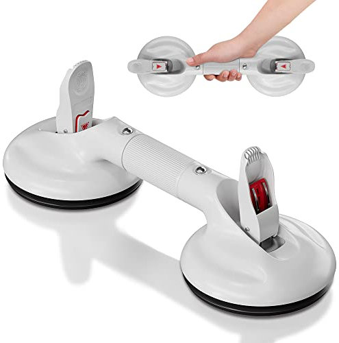 SHAPON Barre d'appui à ventouse pour douche, barre de poignée de douche avec ventouse puissante, poignée portable pour baignoire, facile à installer, sans danger pour les personnes âgées handicapées