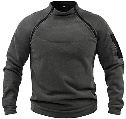 NCTCITY Herren Tactical Fleece Pullover Jacke Army Combat Sweatshirt Military Athletic Sport Jumper Tops Winddichte Freizeit Zip Top ohne Kapuze