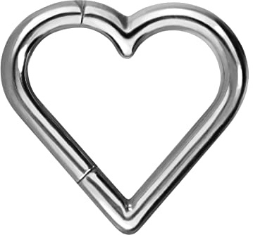 PIERCINGLINE Titan Segmentring Clicker | Herz | Ohrpiercing Tragus Helix Conch Daith Septum Piercing | Farb & Größenauswahl
