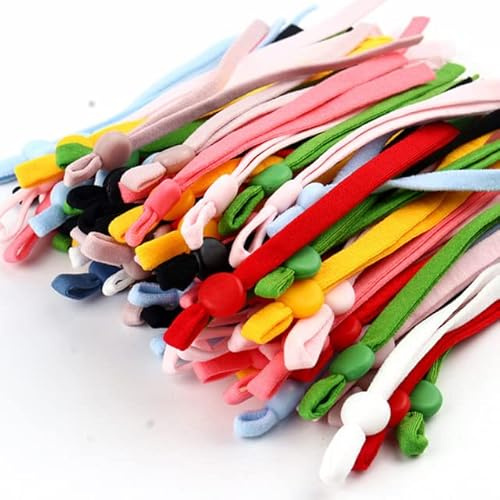 20/50/100 Stück flaches Gummiband, Gummiseil, Ohrband, verstellbar, DIY, weich, schwarz, Nähen, Bastelzubehör, Mix, 100 Stück