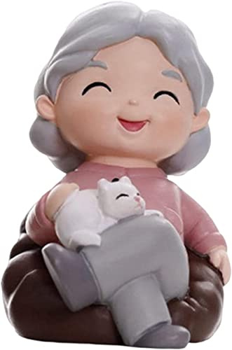Statua della nonna anziana modello nonni coppia anziana statuetta topper torta nonna ornamento per torta per nonni festa di compleanno decorazione