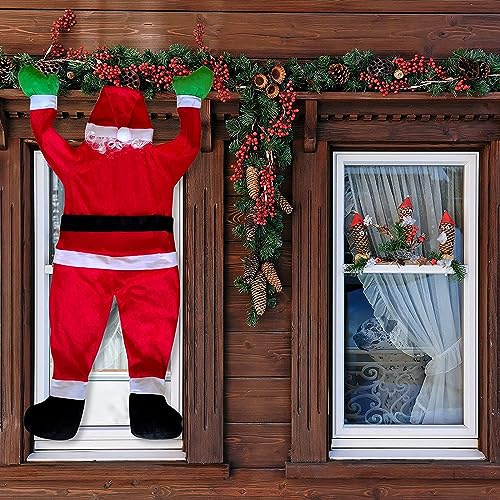 67 Tum Stor Jul Hängande Tomte Dekoration Utomhus och Inomhus Hängande Klättring Jultomte Kostym Jul på Ränntaket Utomhus Gård Dekor(#1)